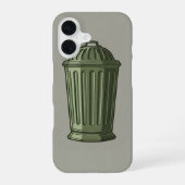 Retro Trash Can Simple iPhone 16 Hoesje (Achterkant)