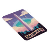 Retro Travel 80s Neon Washington Monument Lofi Art Magneet (Rechterzijde)