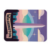 Retro Travel 80s Neon Washington Monument Lofi Art Magneet (Horizontaal)