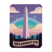 Retro Travel 80s Neon Washington Monument Lofi Art Magneet (Verticaal)