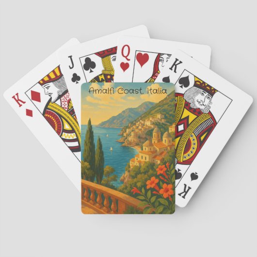 Retro Travel Amalfi Coast Italia Pokerkaarten (Achterkant)