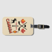 Retro Travel Canada Iconic National Symbols Bagagelabel (Voorkant (horizontaal))