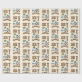 Retro Travel Greece Iconic Symbols  Cadeaupapier (Vlak)