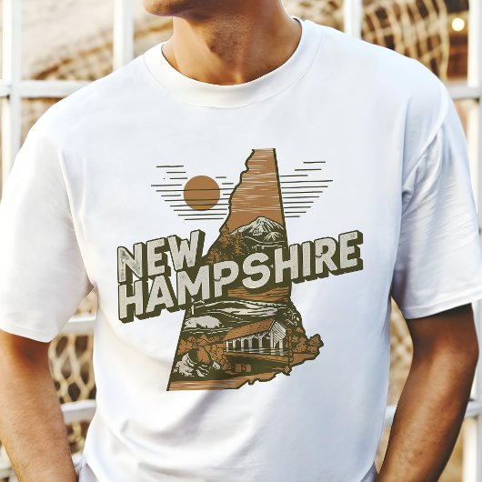 Retro Travel Iconic New Hampshire Graphic T-shirt
