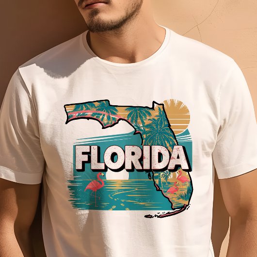 Retro Travel Iconisch Florida Graphic T-shirt