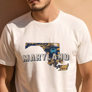 Retro Travel Iconisch Maryland Graphic T-shirt
