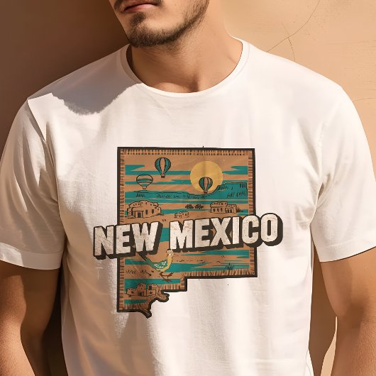 Retro Travel Iconisch New Mexico Graphic T-shirt