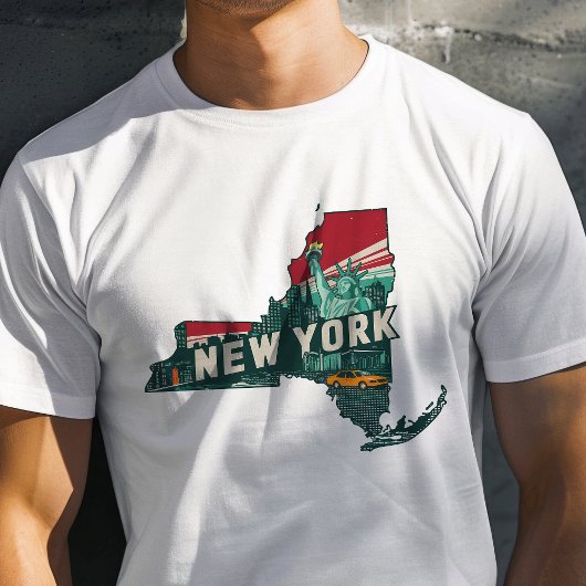 Retro Travel Iconisch New York Graphic T-shirt