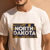 Retro Travel Iconisch North Dakota Graphic T-shirt