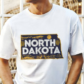 Retro Travel Iconisch North Dakota Graphic T-shirt