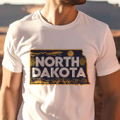 Retro Travel Iconisch North Dakota Graphic T-shirt