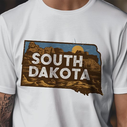 Retro Travel Iconisch South Dakota Graphic T-shirt