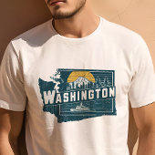 Retro Travel Iconisch Washington Graphic T-shirt