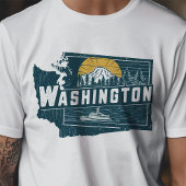 Retro Travel Iconisch Washington Graphic T-shirt