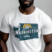 Retro Travel Iconisch Washington Graphic T-shirt