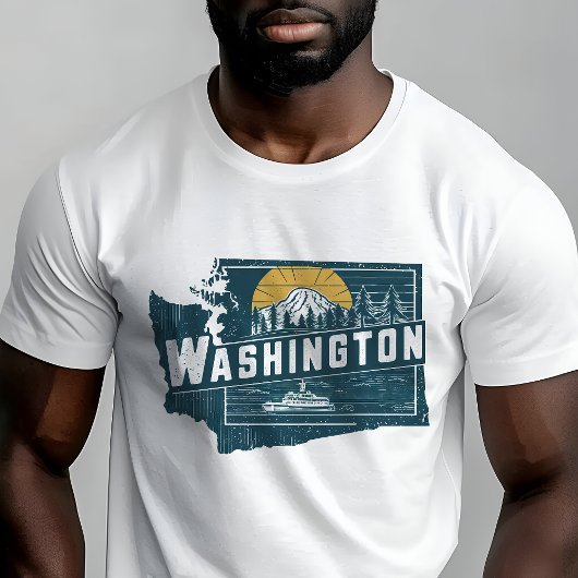 Retro Travel Iconisch Washington Graphic T-shirt