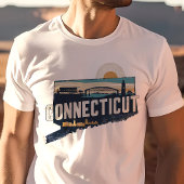 Retro Travel Iconische Connecticut Graphic T-shirt