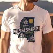Retro Travel Iconische Mississippi Graphic T-shirt