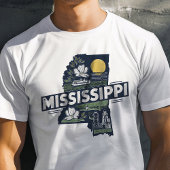 Retro Travel Iconische Mississippi Graphic T-shirt