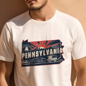 Retro Travel Iconische Pennsylvania Graphic T-shirt
