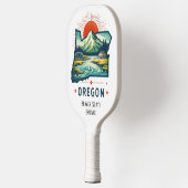Retro Travel Kaart van Oregon State Pickleball Paddle (Links)