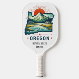 Retro Travel Kaart van Oregon State Pickleball Paddle