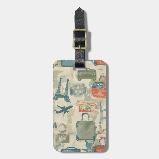 Retro Travel Luggage Tags Bagagelabel (Voorkant verticaal)