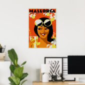 Retro Travel - Mallorca Balearen Spanje Poster (Thuiskantoor)