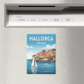 Retro Travel Mallorca Spain Seaside Landscape Magneet (Insitu (Vaatwasser))