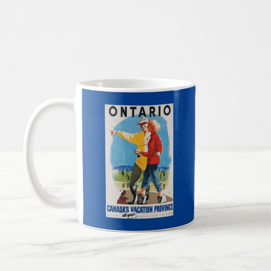 Retro Travel Ontario Poster Koffiemok (Links)
