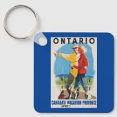 Retro Travel Ontario Poster Sleutelhanger (Voorkant)