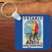 Retro Travel Ontario Poster Sleutelhanger (Voorkant)