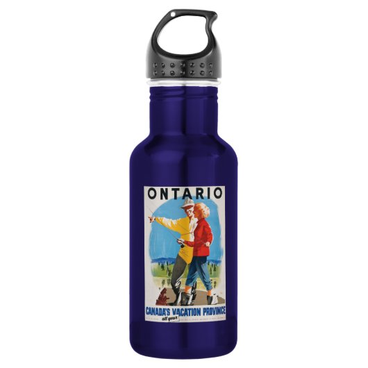 Retro Travel Ontario Poster Waterfles (Voorkant)