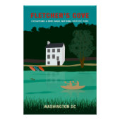 Retro Travel Poster Fletcher's Cove Washington DC (Voorkant)