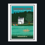 Retro Travel Poster Fletcher's Cove Washington DC Briefkaart<br><div class="desc">Dit retro-stijl travel design briefkaart beschikt over Fletcher's Cove (Fletcher's Boathouse) op het Chesapeake & Ohio Canal National Historic Landmark in Washington DC. Het is perfect voor iedereen die in het weekend heeft doorgebracht met varen en rennen langs het oude kanaal en het jaagpad.</div>