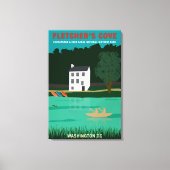 Retro Travel Poster Fletcher's Cove Washington DC Canvas Afdruk (Voorkant)
