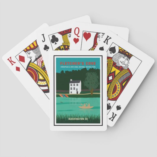 Retro Travel Poster Fletcher's Cove Washington DC Pokerkaarten (Achterkant)