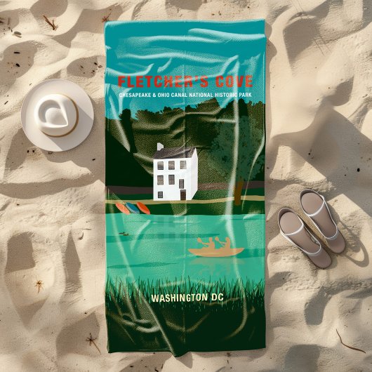 Retro Travel Poster Fletcher's Cove Washington DC Strandlaken