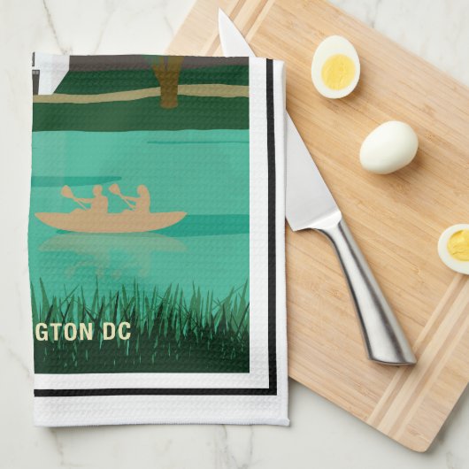 Retro Travel Poster Fletcher's Cove Washington DC Theedoek (Quarter Fold)