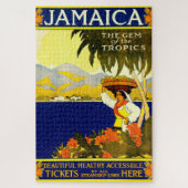 Retro Travel Poster Jamaica. Jigzaag Puzzle Legpuzzel (Verticaal)