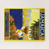 Retro Travel Poster Jamaica. Jigzaag Puzzle Legpuzzel (Horizontaal)