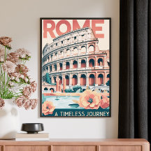  Retro Travel Poster – Rome, Italië