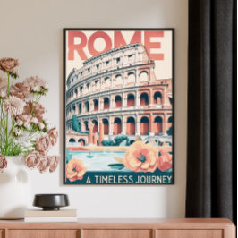  Retro Travel Poster – Rome, Italië