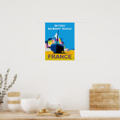 Retro Travel poster voor Normandië, Frankrijk (Keuken)