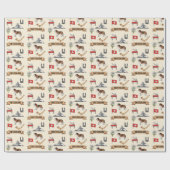 Retro Travel Switzerland Iconic Symbols Cadeaupapier (Vlak)