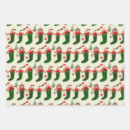 Retro Treasures Christmas Stockings Inpakpapier Vel