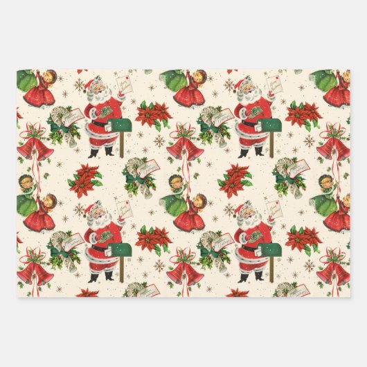 Retro Treasures Kerstmis Inpakpapier Vel (Voorkant 3)