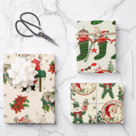 Retro Treasures Kerstmis Inpakpapier Vel