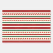 Retro Treasures Kerststrepen Inpakpapier Vel (Voorkant)