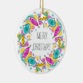 Retro Tree Baubles Circle Kerstversiering Keramisch Ornament (Rechts)